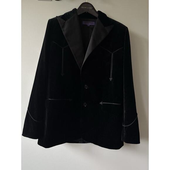 Ralph Lauren Collection Purple Label Black Velvet Tuxedo Jacket Formal 8 $3490 - Picture 7 of 14